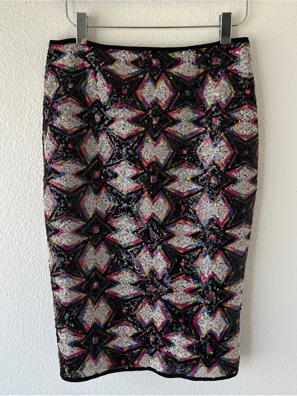 ASTR Sequin Skirt Geometric Starburst Multicolor Women’s Size Small Party Glam